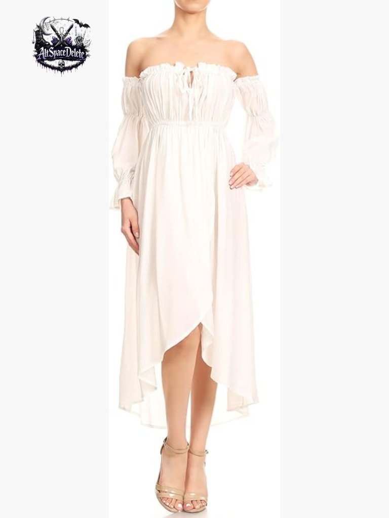 Long Sleeve Off Shoulder Bohemian Maxi Dress Renaissance Fair Casual